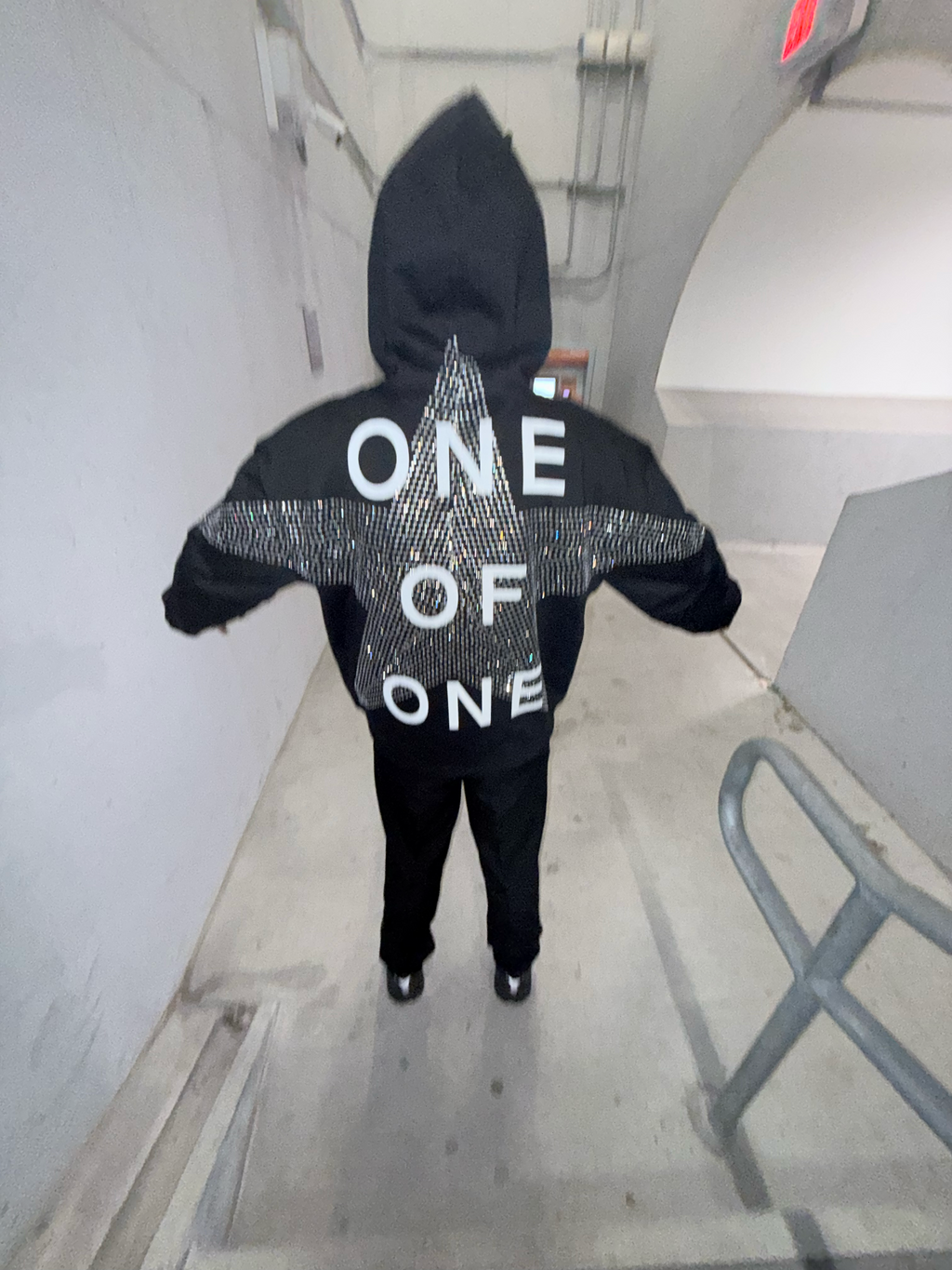 “ONE OF ONE” Rhinestone Hoodie – Rare Collection