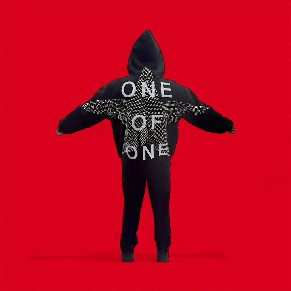 “ONE OF ONE” Rhinestone Hoodie – Rare Collection